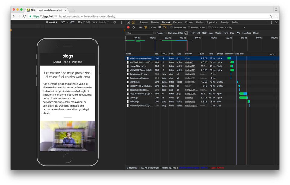 Google Chrome Canary DevTools – Network Panel Waterfall