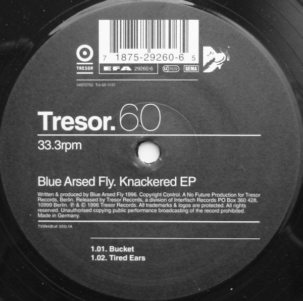 Cover of Knackered EP by Blue Arsed Fly